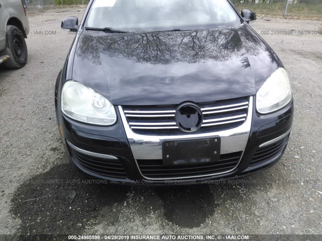 3VWEF71K57M087251 - 2007 VOLKSWAGEN JETTA WOLFSBURG 黑色 照片 6