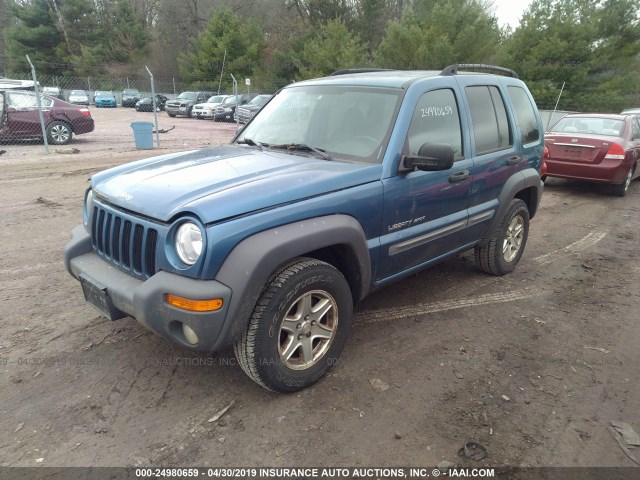 1J4GL48K93W590391 - 2003 JEEP LIBERTY SPORT/FREEDOM BLUE photo 2