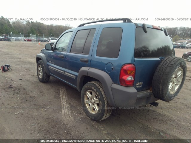 1J4GL48K93W590391 - 2003 JEEP LIBERTY SPORT/FREEDOM BLUE photo 3