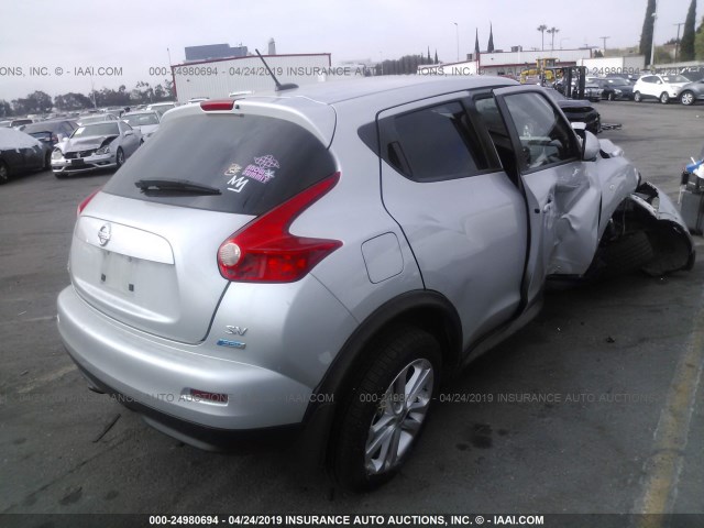 JN8AF5MR2ET354329 - 2014 NISSAN JUKE S/SV/SL/NISMO SILVER photo 4