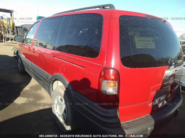 1GMDX03E2YD283411 - 2000 PONTIAC MONTANA RED photo 3