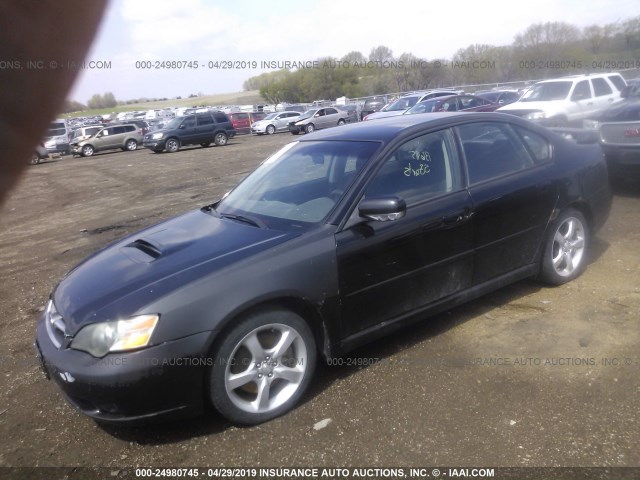 4S3BL686956208698 - 2005 SUBARU LEGACY GT BLACK photo 2