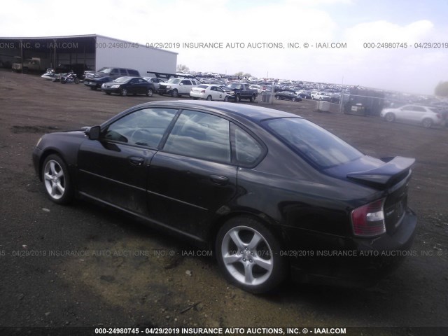 4S3BL686956208698 - 2005 SUBARU LEGACY GT BLACK photo 3