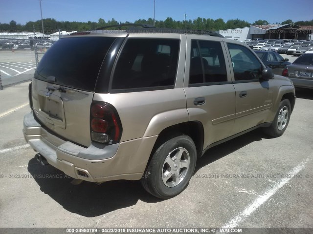 1GNDT13SX62330342 - 2006 CHEVROLET TRAILBLAZER LS/LT TAN photo 4