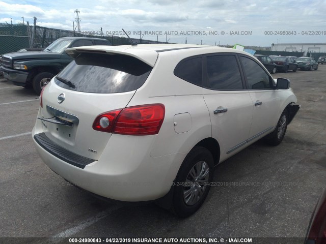 JN8AS5MV0DW629198 - 2013 NISSAN ROGUE S/SV WHITE photo 4