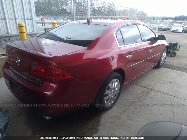 1G4HD5E13AU108852 - 2010 BUICK LUCERNE CXL RED photo 4