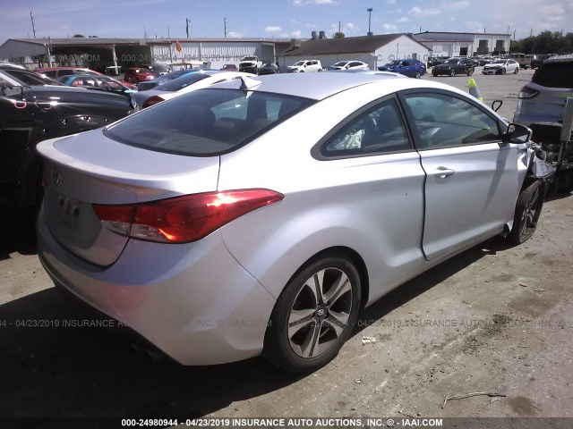 KMHDH6AE3DU016419 - 2013 HYUNDAI ELANTRA COUPE GS/SE SILVER photo 4