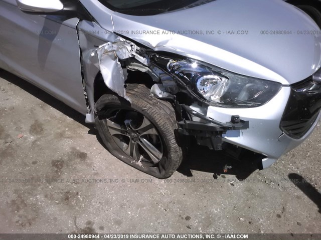 KMHDH6AE3DU016419 - 2013 HYUNDAI ELANTRA COUPE GS/SE SILVER photo 6