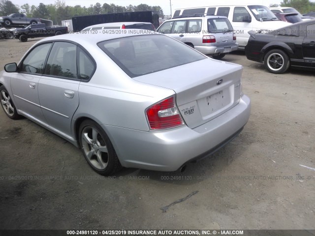 4S3BL626767208963 - 2006 SUBARU LEGACY 2.5I LIMITED SILVER photo 3