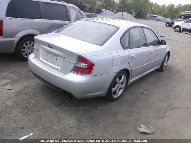 4S3BL626767208963 - 2006 SUBARU LEGACY 2.5I LIMITED SILVER photo 4