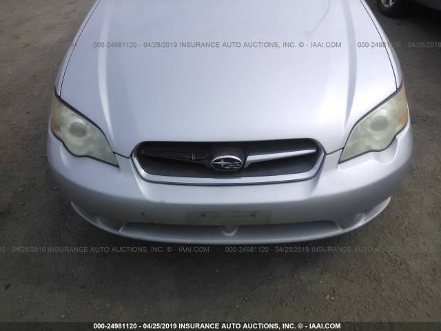 4S3BL626767208963 - 2006 SUBARU LEGACY 2.5I LIMITED SILVER photo 6