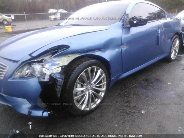 JN1CV6EL7DM980221 - 2013 INFINITI G37 BLUE photo 6