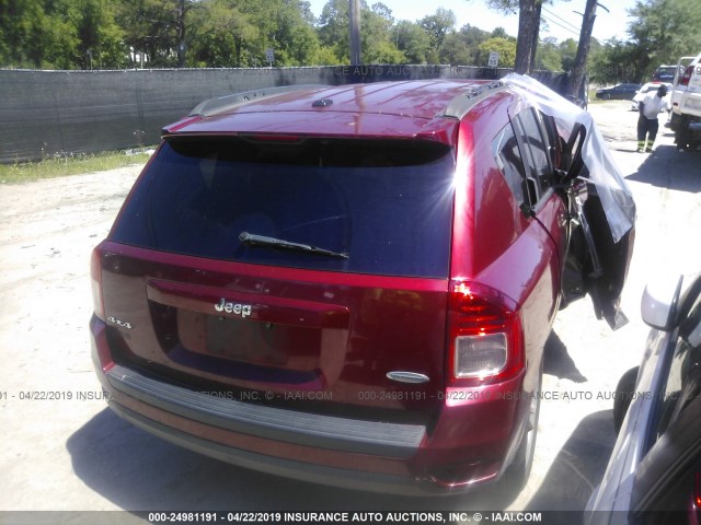 1C4NJDEB4CD537665 - 2012 JEEP COMPASS LATITUDE MAROON photo 4