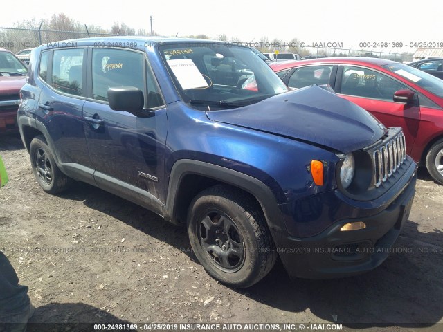 ZACCJBABXHPF88078 - 2017 JEEP RENEGADE SPORT BLUE photo 1