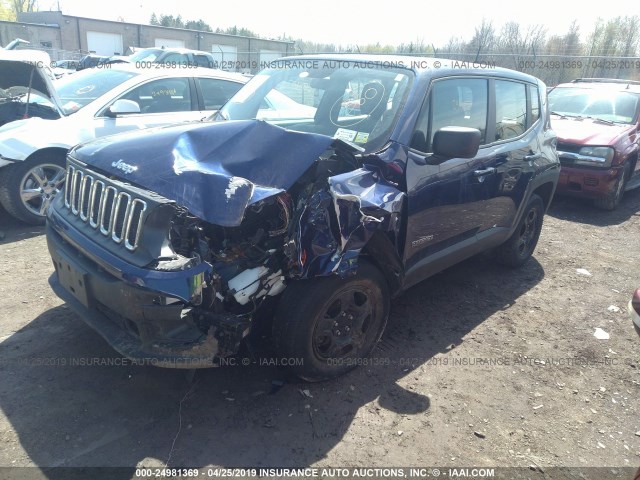 ZACCJBABXHPF88078 - 2017 JEEP RENEGADE SPORT BLUE photo 2