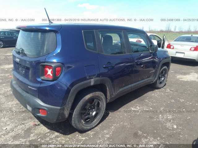 ZACCJBABXHPF88078 - 2017 JEEP RENEGADE SPORT BLUE photo 4