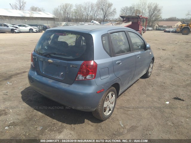 KL1TD666X7B755260 - 2007 CHEVROLET AVEO LS BLUE photo 4