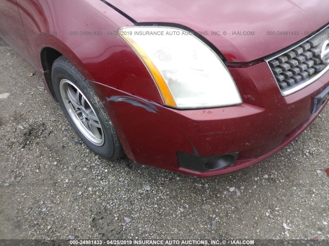 3N1AB61E97L697423 - 2007 NISSAN SENTRA 2.0/2.0S/2.0SL RED photo 6