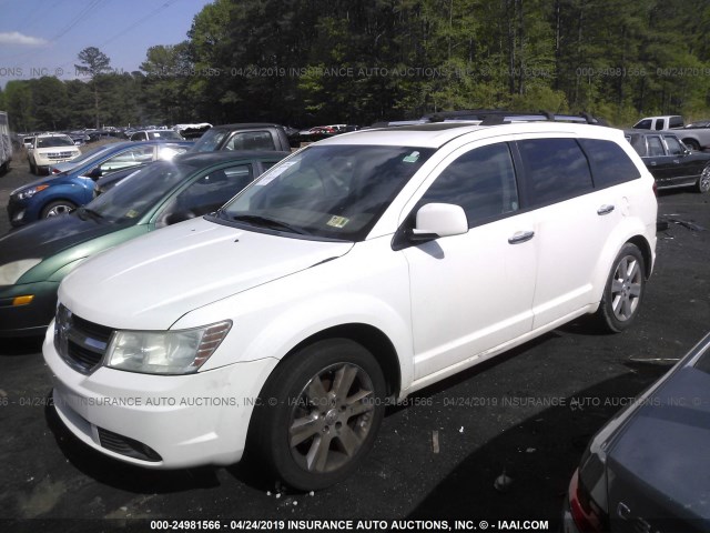 3D4GH67V59T152502 - 2009 DODGE JOURNEY R/T WHITE photo 2