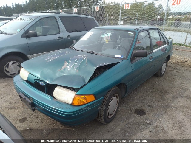 1FAPP14J4PW100084 - 1993 FORD ESCORT LX GREEN photo 2