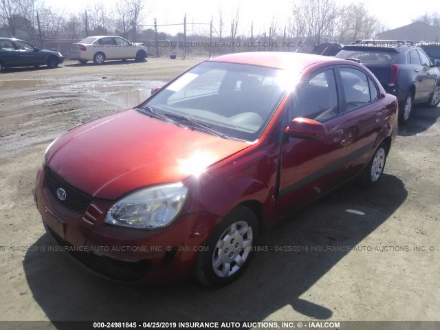 KNADE123486329161 - 2008 KIA RIO LX/SX RED photo 2