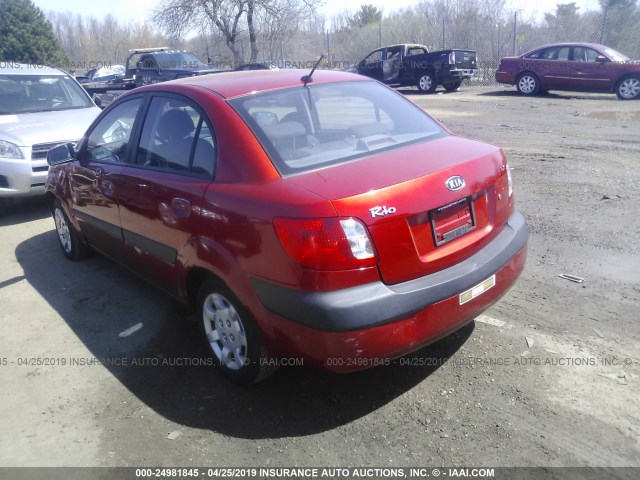 KNADE123486329161 - 2008 KIA RIO LX/SX RED photo 3