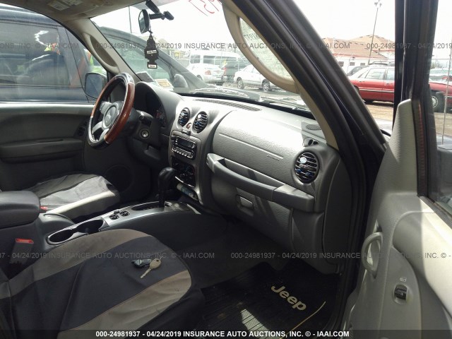 1J4GL38KX5W725164 - 2005 JEEP LIBERTY RENEGADE BLUE photo 5