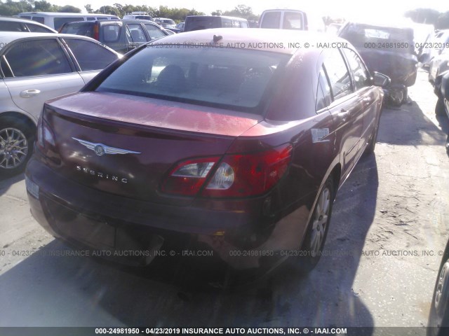 1C3LC46K08N188252 - 2008 CHRYSLER SEBRING LX RED photo 4