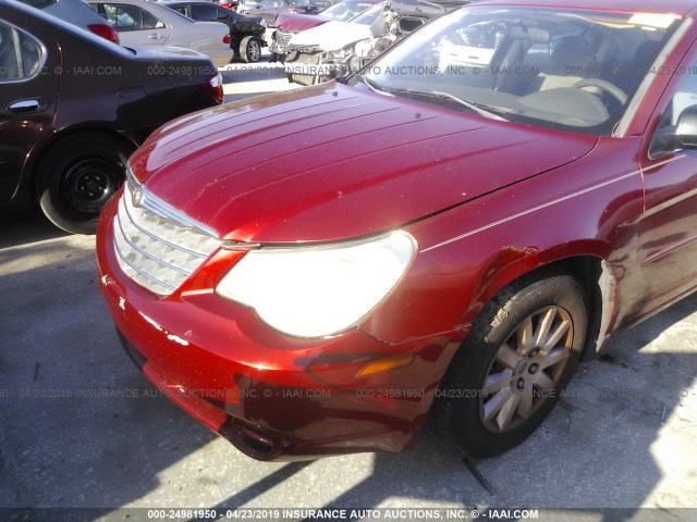 1C3LC46K08N188252 - 2008 CHRYSLER SEBRING LX RED photo 6