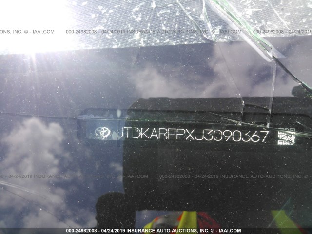 JTDKARFPXJ3090367 - 2018 TOYOTA PRIUS PRIME  红色 照片 9