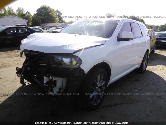 1C4RDHDG3HC724177 - 2017 DODGE DURANGO GT WHITE photo 2