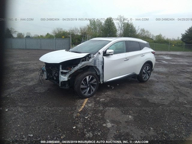 5N1AZ2MH7HN123889 - 2017 NISSAN MURANO S/SL/SV/PLATINUM WHITE photo 2