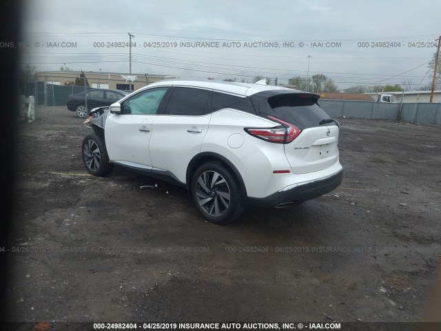 5N1AZ2MH7HN123889 - 2017 NISSAN MURANO S/SL/SV/PLATINUM WHITE photo 3