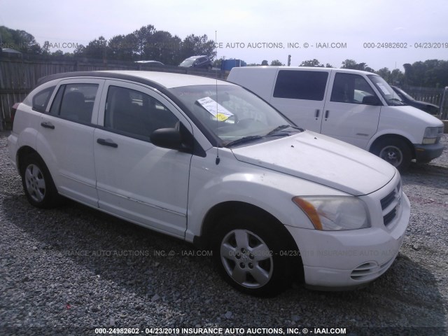 1B3HB28B97D568802 - 2007 DODGE CALIBER WHITE photo 1