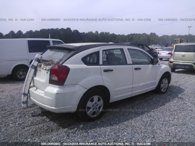 1B3HB28B97D568802 - 2007 DODGE CALIBER WHITE photo 4