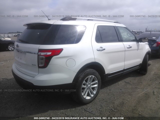 1FM5K8D85FGB20371 - 2015 FORD EXPLORER XLT WHITE photo 4