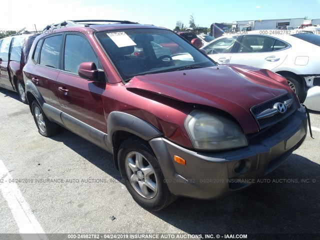 KM8JN12D05U169040 - 2005 HYUNDAI TUCSON GLS/LX RED photo 1