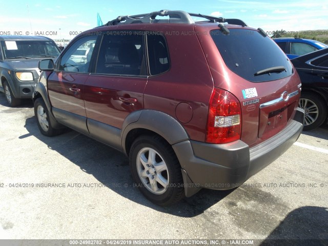 KM8JN12D05U169040 - 2005 HYUNDAI TUCSON GLS/LX RED photo 3