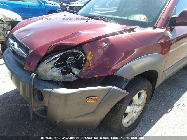 KM8JN12D05U169040 - 2005 HYUNDAI TUCSON GLS/LX RED photo 6