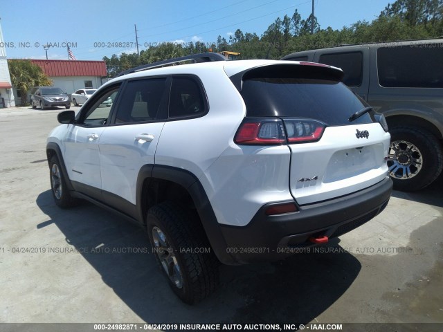 1C4PJMBX1KD301739 - 2019 JEEP CHEROKEE TRAILHAWK WHITE photo 3