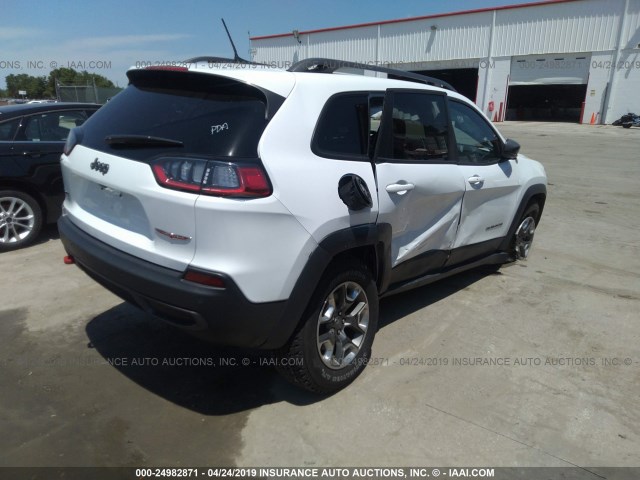 1C4PJMBX1KD301739 - 2019 JEEP CHEROKEE TRAILHAWK WHITE photo 4