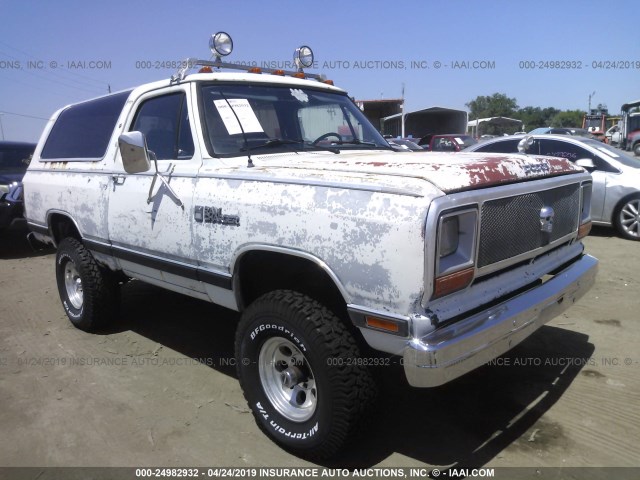 1B4GW12W9ES238863 - 1984 DODGE RAMCHARGER AW-100 WHITE photo 1