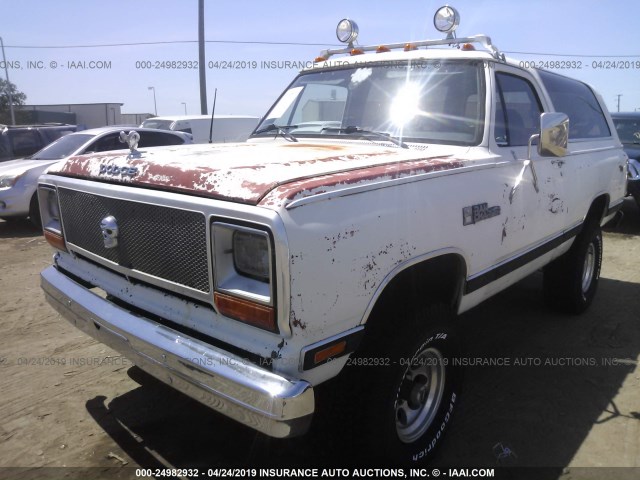 1B4GW12W9ES238863 - 1984 DODGE RAMCHARGER AW-100 WHITE photo 2