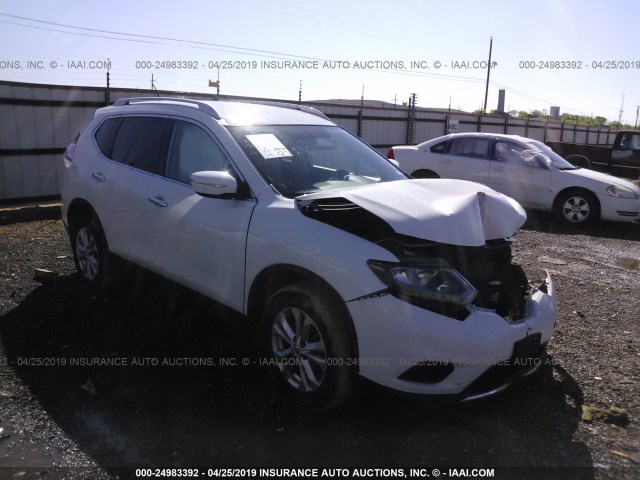 KNMAT2MT4FP575245 - 2015 NISSAN ROGUE S/SL/SV WHITE photo 1