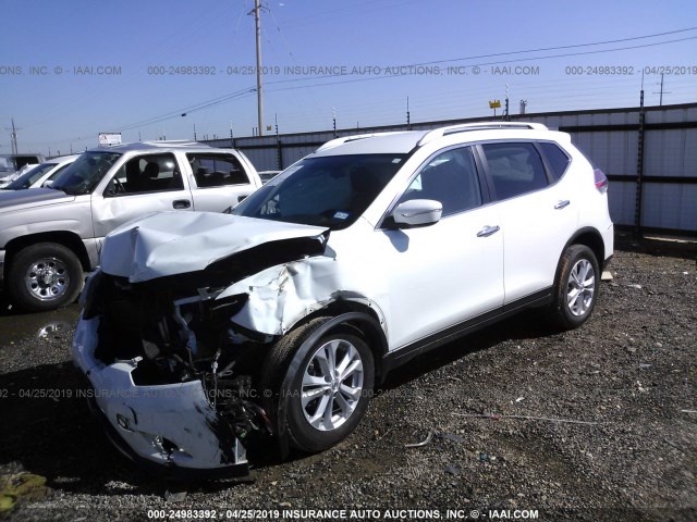 KNMAT2MT4FP575245 - 2015 NISSAN ROGUE S/SL/SV WHITE photo 2