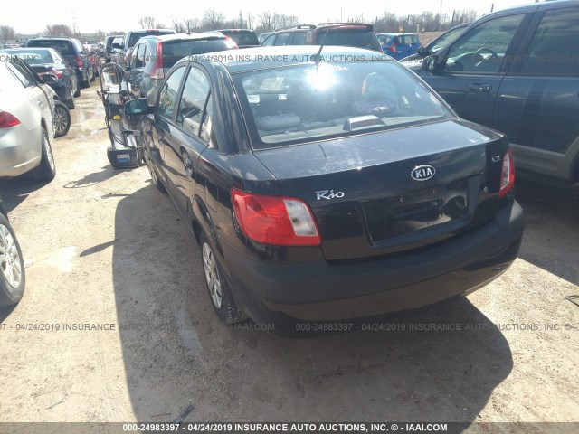 KNADE123486368798 - 2008 KIA RIO LX/SX BLACK photo 3