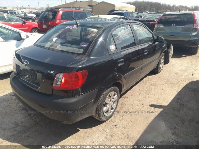 KNADE123486368798 - 2008 KIA RIO LX/SX BLACK photo 4