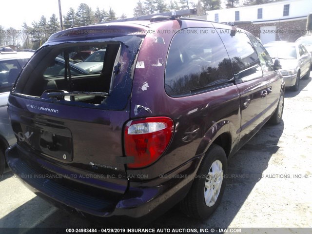 2B4GP44372R606987 - 2002 DODGE GRAND CARAVAN SPORT MAROON photo 4