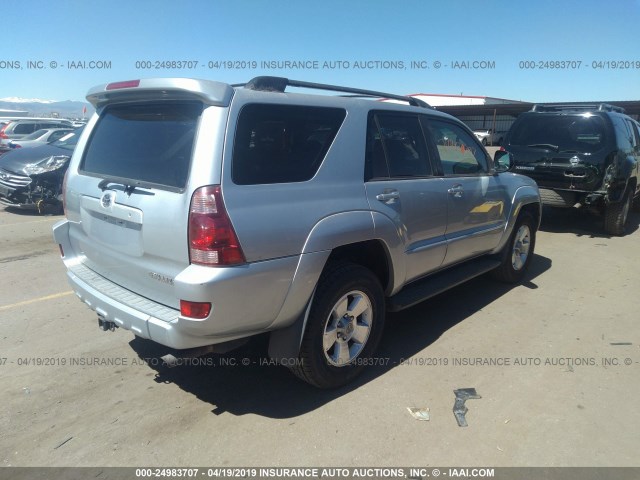 JTEBU14R640027801 - 2004 TOYOTA 4RUNNER SR5/SPORT SILVER photo 4