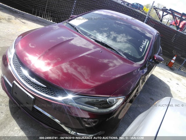 1C3CCCAB0FN624970 - 2015 CHRYSLER 200 LIMITED BURGUNDY photo 2